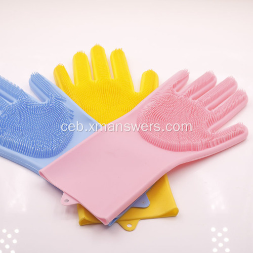 Multifunctional silicone dishwashing gloves alang sa paglimpyo